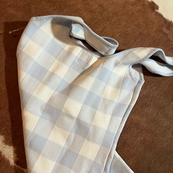 Elegant Blue Checkered Dress - Picture 3 of 3